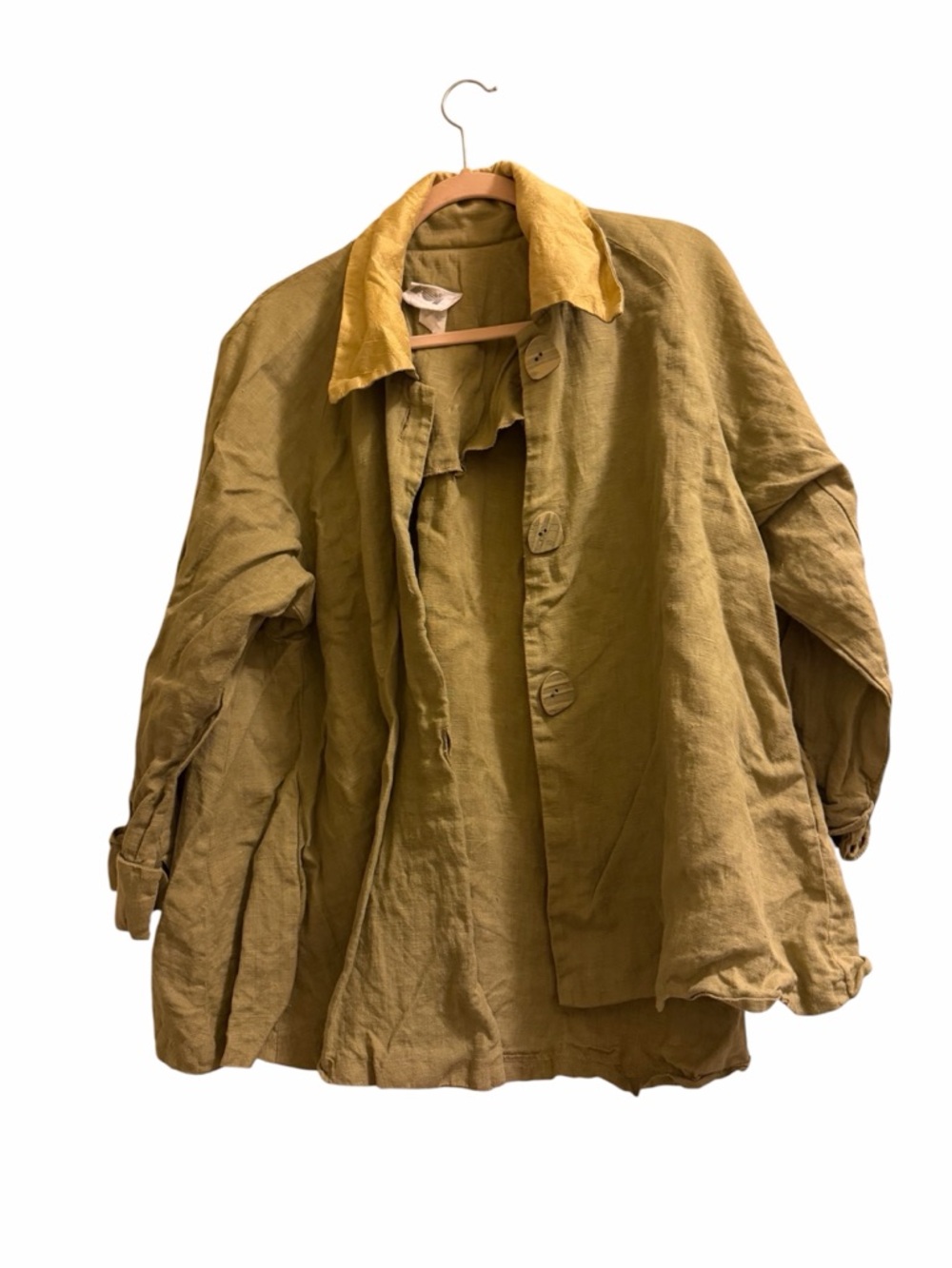 Green 100% Linen Button Jacket